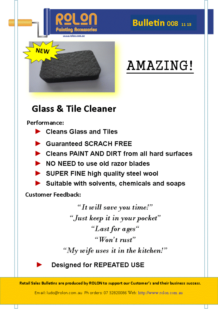 Rolon Bulletin 008 Glass Cleaner